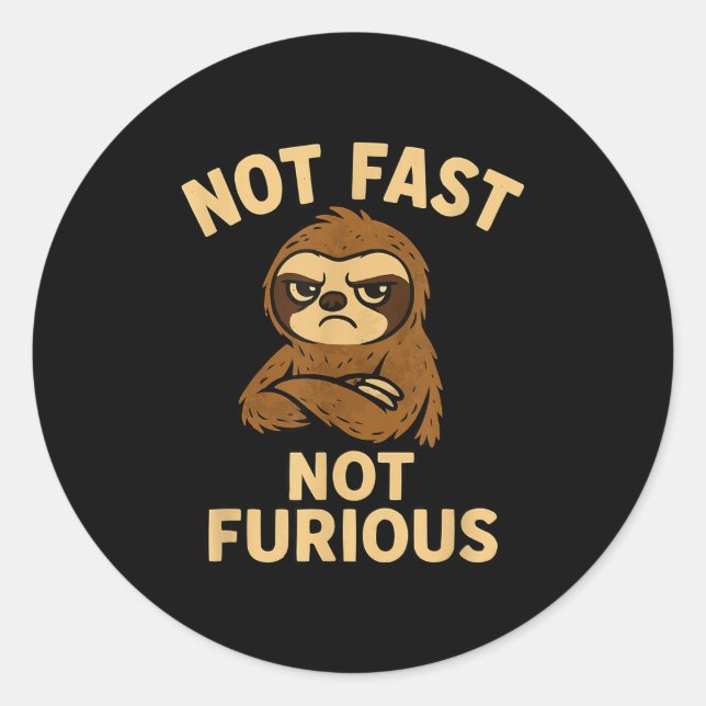 Not Fast Not Furious, Funny Sltoh  Classic Round Sticker (Front)