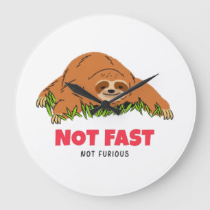 Not Fast Not Furious Large Clock