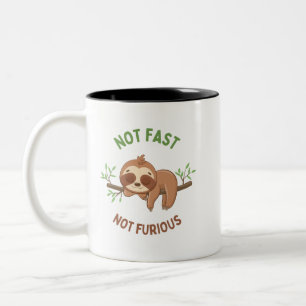 Not Fast Not Furious Sloth  Two-Tone Coffee Mug