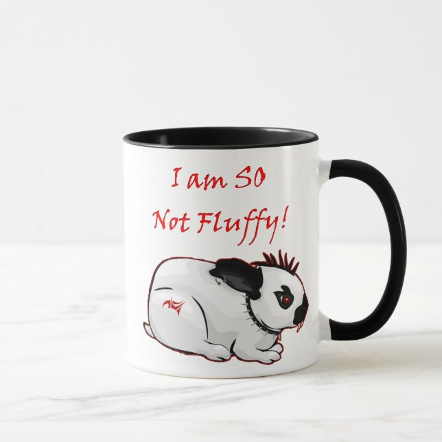 Not Fluffy Punk Goth Bunny Rabbit Humour Mug (Right)