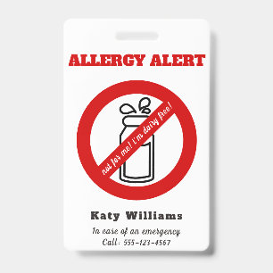 Not for me, i'm dairy free! Kids Allergy Alert ID Badge