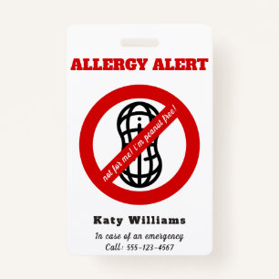 Not for me, i'm peanut free! Kids Allergy Alert ID Badge