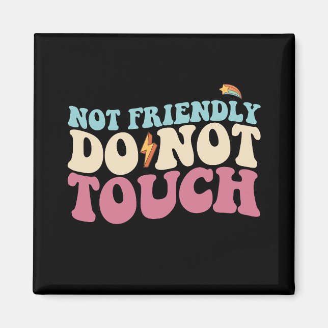 Not Friendly Do Not Touch Funny Introvert Magnet (Front)