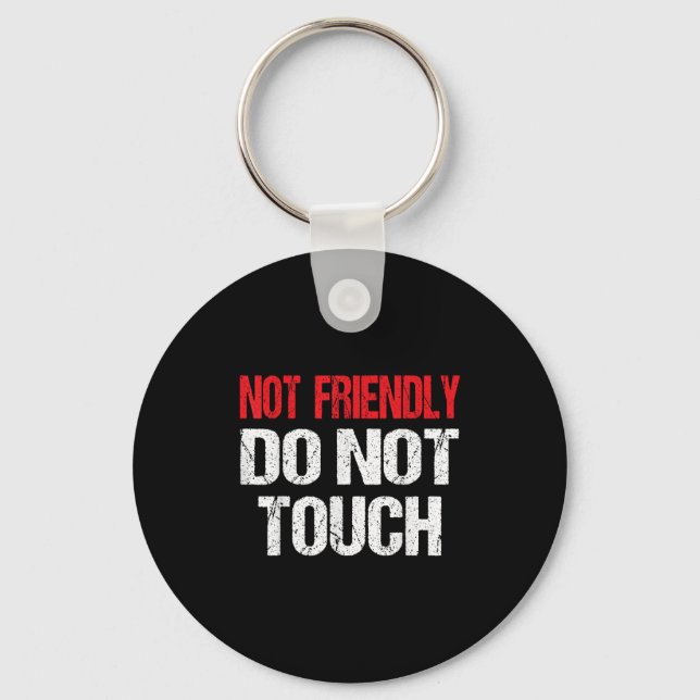 Not Friendly Do Not Touch Funny Sarcasm Quote  Key Ring (Front)
