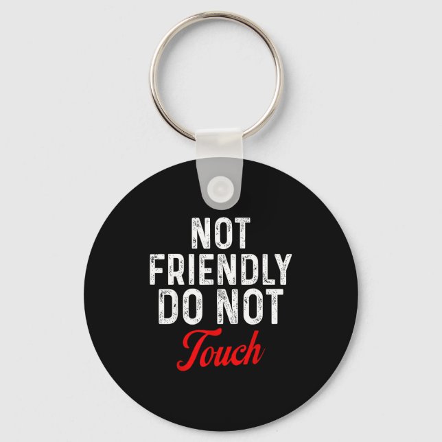 Not Friendly Do Not Touch Funny Sarcastic Quote _2 Key Ring (Front)