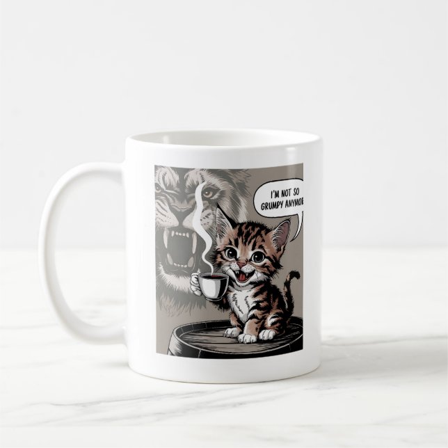 NOT GRUMPY DRINKING COFFEE  MUG (Left)