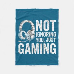 Not Ignoring You Gaming Headset Graphic Video Game Fleece Blanket