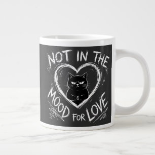 Not In The Mood For Love Grumpy Cat Sarcastic Large Coffee Mug