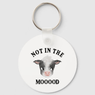 Not in the Mooood Cow Farm Animal Key Ring