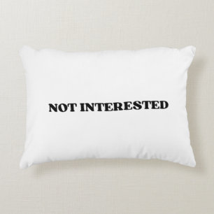 Not Interested Retro Typographic Minimalist Pillow