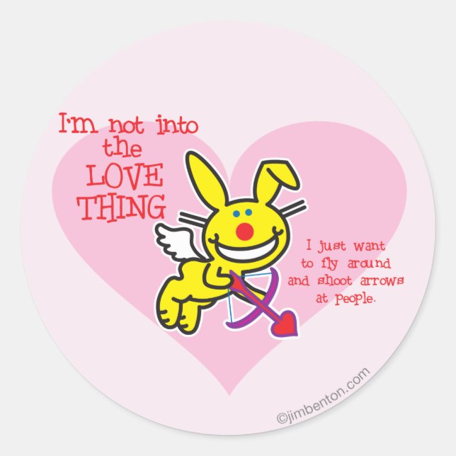 Not Into The Love Thing Classic Round Sticker (Front)