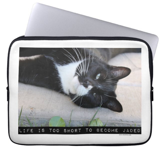Not Jaded Cat Motivational Advice Quote Laptop Sleeve (Front)