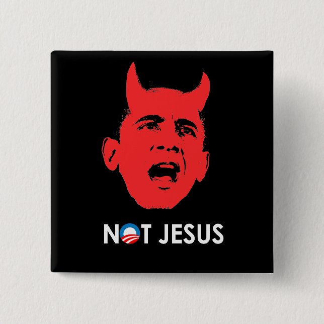 NOT JESUS 15 CM SQUARE BADGE (Front)