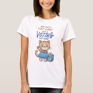 Not Just A Cat Lady But A VOTING Cat Lady Cartoon T-Shirt