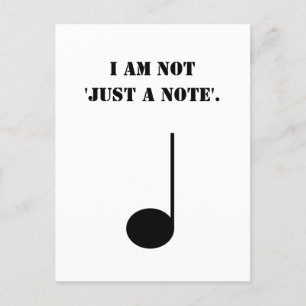 Not Just A Note Funny Music Humour Postcard