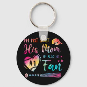 Not Just His Mum Im His Number One Baseball Tie-dy Key Ring