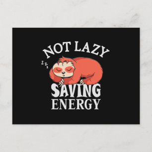 Not lazy, Saving Energy Postcard
