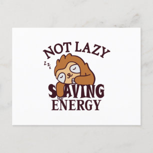 Not lazy, Saving Energy Postcard
