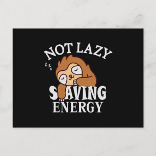 Not lazy, Saving Energy Postcard