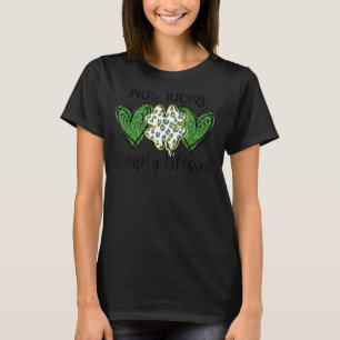Not Lucky Just Blessed Leopard Shamrock St Patrick T-Shirt