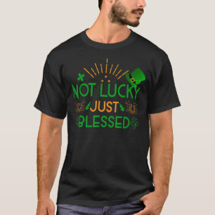 Not Lucky Just Blessed Leopard Shamrock St Patrick T-Shirt