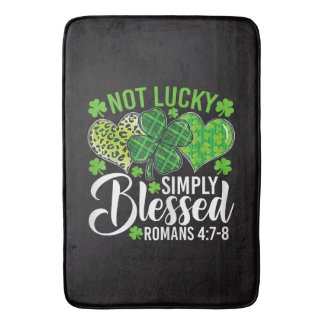 Not Lucky Simply Blessed Christian Bath Mat