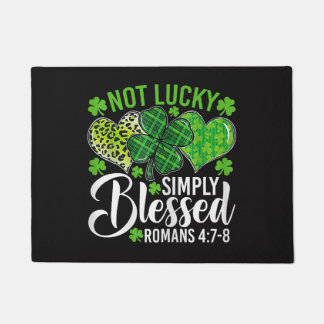 Not Lucky Simply Blessed Christian Doormat