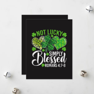 Not Lucky Simply Blessed Christian Holiday Card