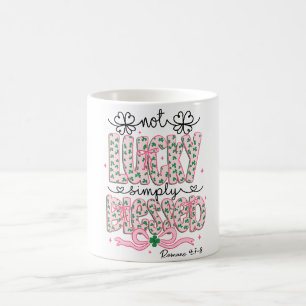Not Lucky Simply Blessed Christian Romans 4:7–8 Coffee Mug