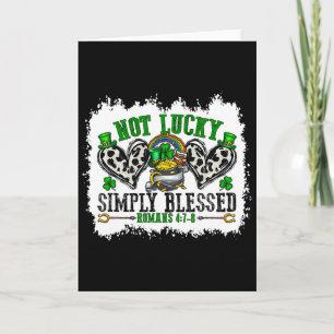 Not Lucky Simply Blessed Cross Christian St Patric Card