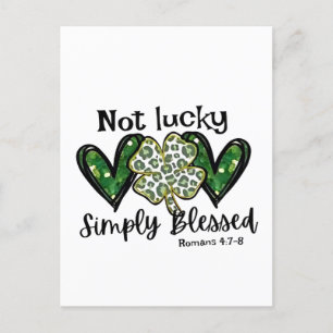 Not Lucky, Simply Blessed Lucky Charm St Patrick Postcard