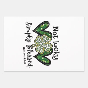 Not Lucky, Simply Blessed Lucky Charm St Patrick  Wrapping Paper Sheet