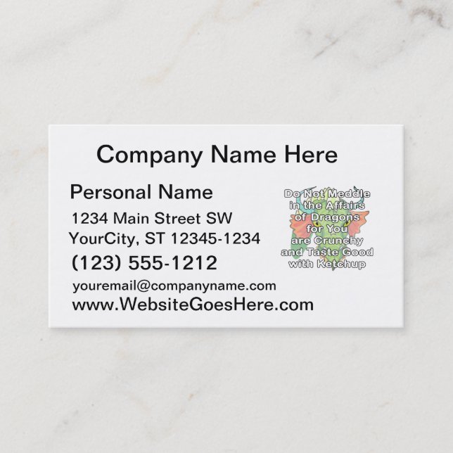 Not meddle white dragon head business card (Front)