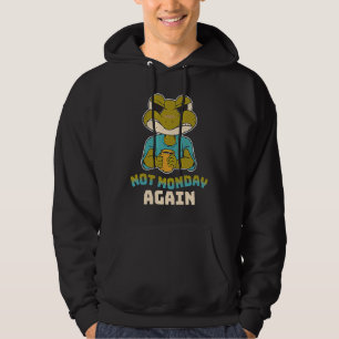 Not Monday Again Frog Hates Monday Work Joke Retr Hoodie