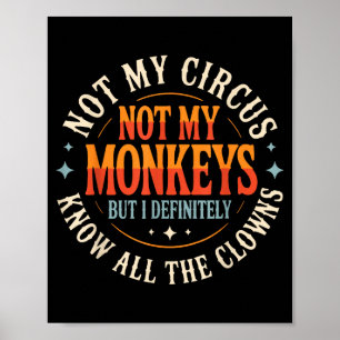 Not My Circus Not My Monkeys But I Know All The Cl Poster