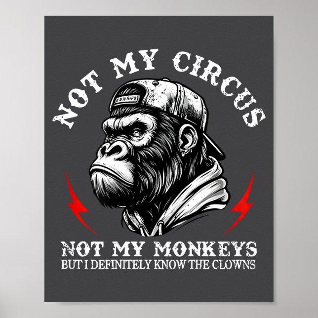 Not My Circus Not My Monkeys I Know All The Clowns Poster (Front)