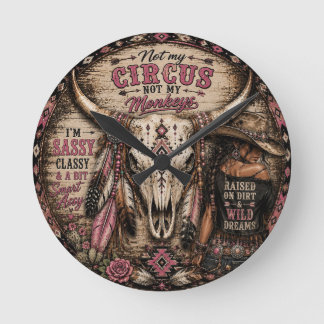Not My Circus Western Wall Clock