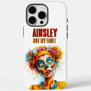 Not My Fault Colorful Zombie Girl iPhone 16 Pro Max Case