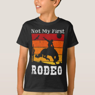Not My First Rodeo Cowboy Cowgirl Horse Sunset T-Shirt