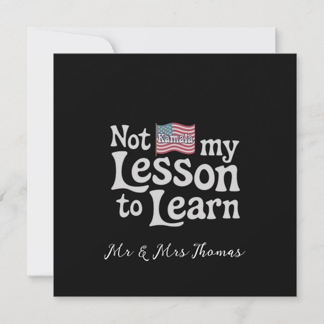 Not My Lesson to Learn Empowering Motivation Gift Invitation (Front)