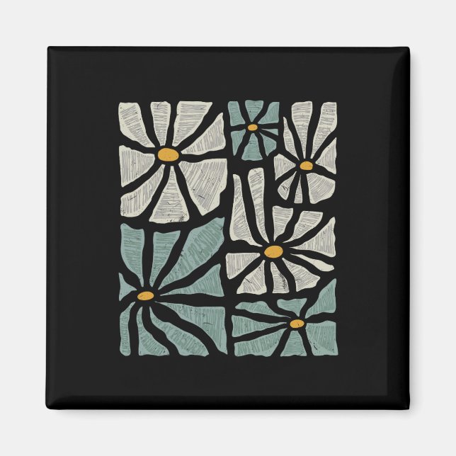 Not My President 2025 Retro Subtle Boho Floral Ant Magnet (Front)