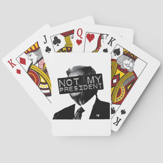 Not my President Anti Trump Inaguration Liberal Playing Cards (Back)