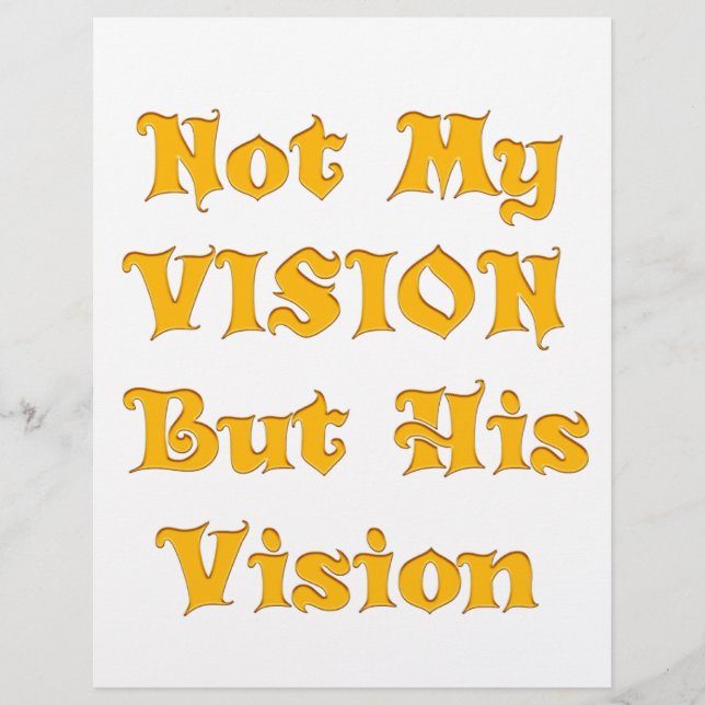 Not my Vision but His Vision (Front)