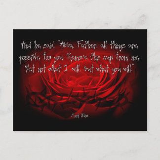 Not My Will But Yours Be Done Mark 14:36 Scripture Postcard