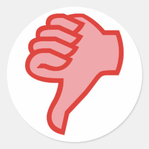 not not OK thumbs down Classic Round Sticker