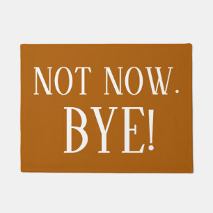 NOT NOW BYE Funny Rude Saying Doormat