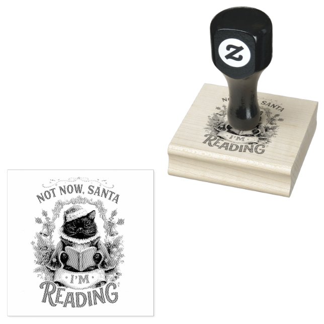 Not Now Santa I'm Reading  Rubber Stamp (Stamped)