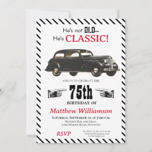 Not Old But Classic 1939 Car Men's Birthday  Invitation