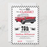 Not Old But Classic 1950s Car 70th Birthday  Invitation<br><div class="desc">This fun Not Old But Classic Old 1950's Car 70th birthday invitation for him features a vintage classic 1957 coupe.  And,  a bonus,  is that the back of this card is frameable!  Celebrate your man with this classic invitation!</div>