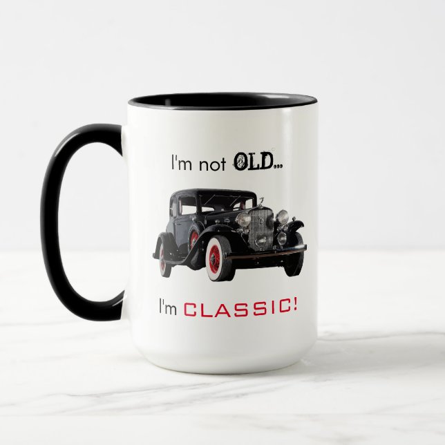 Not Old But Classic Vintage Car Funny Mug (Left)